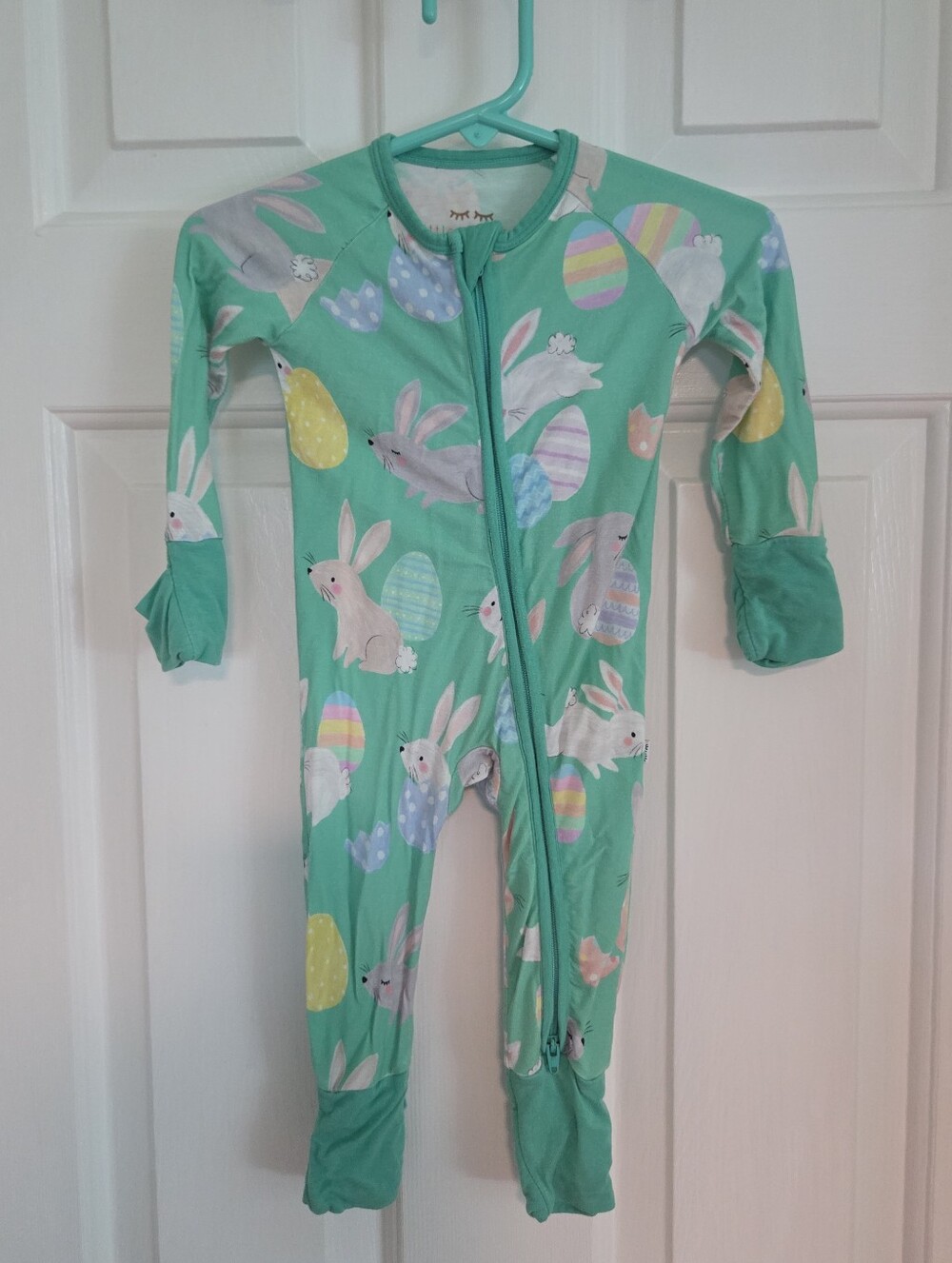 Little Sleepies Green Hoppy Days RETIRED PRINT Zippy, Size 0-3 Months